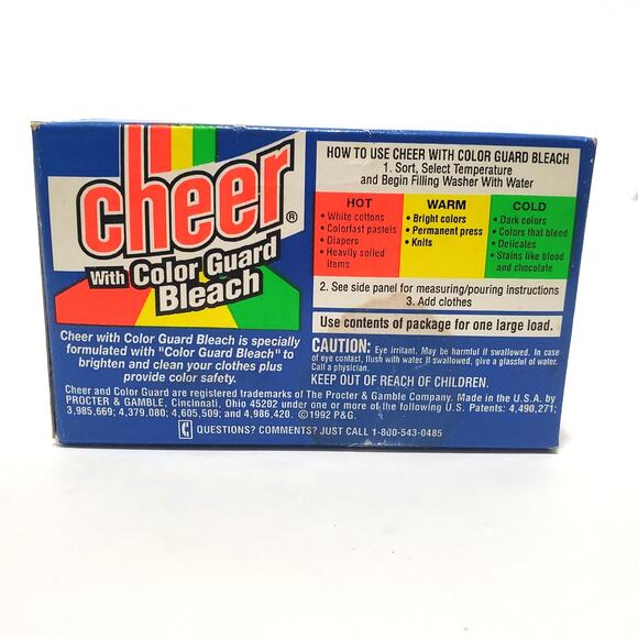 Cheer With Color Guard Bleach Laundry Detergent SAMPLE SIZE 1990s Old Stock Full - Picture 4 of 8